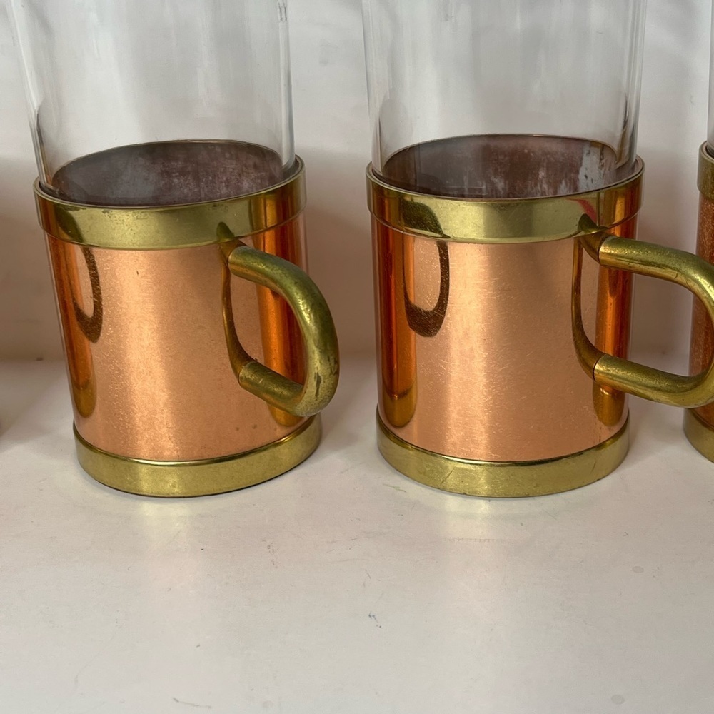Mid-Century Modern Copper Irish Coffee Tea Glass - Set of 4 - Picture 7 of 16